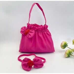 Girls Accessories Pink Purse Bag & Headband Set With Bow